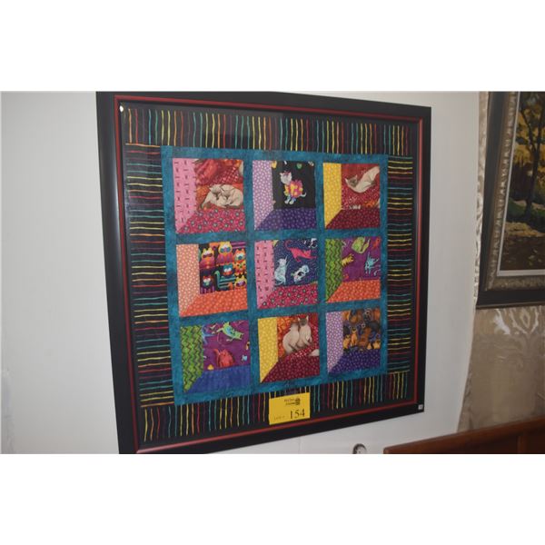 FRAMED "CAT" QUILT (32 1/4" x 33")