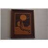Image 3 : VINTAGE MARQUETRY INLAY WALL ART, SAILBOAT (12" X 15")