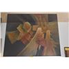 Image 3 : FRAMED VINTAGE ABSTRACT OIL PAINTING; SIGNED ABLES (61" X 51")