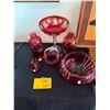 Image 1 : COLLECTION OF CRANBERRY GLASS (6 PCS)