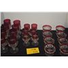 Image 1 : COLLECTION OF KING'S CROWN THUMBPRINT (AKA RUBY CROWN) WATER/WINE GOBLETS & COUPE GLASSES (23 PCS)