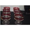 Image 2 : COLLECTION OF KING'S CROWN THUMBPRINT (AKA RUBY CROWN) WATER/WINE GOBLETS & COUPE GLASSES (23 PCS)