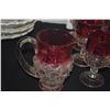 Image 5 : COLLECTION OF KING'S CROWN THUMBPRINT (AKA RUBY CROWN) WATER/WINE GOBLETS & COUPE GLASSES (23 PCS)