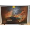 Image 2 : FRAMED VINTAGE ABSTRACT OIL ON CANVAS; SIGNED ABLES '62
