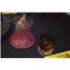 Image 3 : COLLECTION OF CRANBERRY GLASS VASES, PITCHER, TOOTHPICK HOLDER, BOTTLE, ETC. (7 PCS)