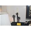 Image 1 : VINTAGE PALM TREE TAPER CANDLESTICK HOLDERS (3 PCS)