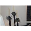 Image 2 : VINTAGE PALM TREE TAPER CANDLESTICK HOLDERS (3 PCS)