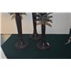 Image 3 : VINTAGE PALM TREE TAPER CANDLESTICK HOLDERS (3 PCS)