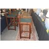 Image 4 : WOODEN COUNTER STOOLS W/GREEN UPHOLSTERY (4 PCS)