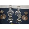 Image 2 : COLLECTION OF STERLING & CRYSTAL CANDLESTICK HOLDERS (6 PCS)