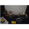 Image 1 : MIXED LOT: DOROTHY THORPE GLASS BOWLS, FONDUE POT, PITCHER & TOWEL (5 PCS)