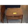 Image 1 : PAIR MID CENTURY TEAK SIDE TABLES W/GLASS TOPS (PAIR)