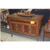 Image 1 : VINTAGE DROP LEAF ROLLING BUFFET, SERVER OR DRY BAR CABINET