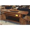 Image 2 : VINTAGE DROP LEAF ROLLING BUFFET, SERVER OR DRY BAR CABINET