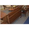 Image 4 : VINTAGE DROP LEAF ROLLING BUFFET, SERVER OR DRY BAR CABINET