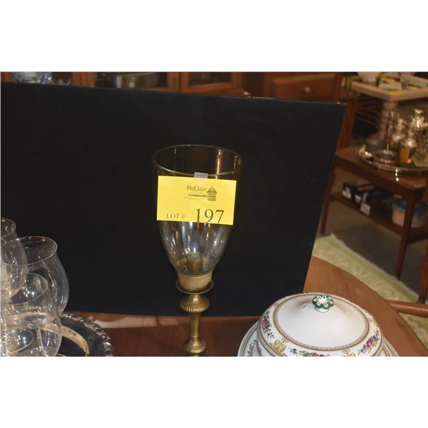 PAIR BRASS HURRICANE CANDLE HOLDERS (PAIR)