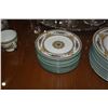 Image 10 : WEDGWOOD FINE BONE CHINA, COLUMBIA W595 PATTERN (COLUMBIA WHITE/CENTER MEDALLION, GREEN TRIM) (91 PC
