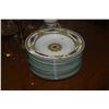 Image 12 : WEDGWOOD FINE BONE CHINA, COLUMBIA W595 PATTERN (COLUMBIA WHITE/CENTER MEDALLION, GREEN TRIM) (91 PC