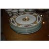 Image 13 : WEDGWOOD FINE BONE CHINA, COLUMBIA W595 PATTERN (COLUMBIA WHITE/CENTER MEDALLION, GREEN TRIM) (91 PC