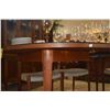 Image 4 : MID CENTURY MODERN WOOD TABLE W/1 LEAF, 6 CHAIRS & GLASS TOP