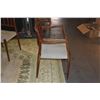 Image 9 : MID CENTURY MODERN WOOD TABLE W/1 LEAF, 6 CHAIRS & GLASS TOP