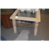 Image 2 : SIDE TABLE W/INSET GLASS TOP (30" X 26")