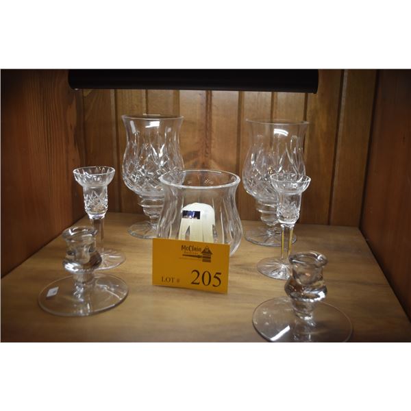 COLLECTION OF CRYSTAL CANDLE HOLDERS (7 PCS)