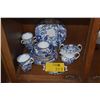 Image 1 : ROYAL CROWN DERBY BLUE & WHITE TEACUPS, SAUCERS, PLATES, CREAMER, SUGAR & DISH (17 PCS)