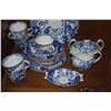 Image 3 : ROYAL CROWN DERBY BLUE & WHITE TEACUPS, SAUCERS, PLATES, CREAMER, SUGAR & DISH (17 PCS)