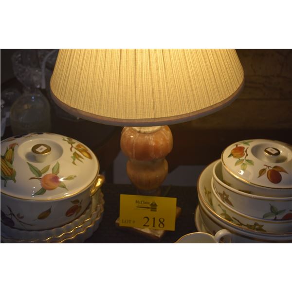 ALABASTER TABLE LAMP W/SHADE