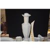 Image 2 : VINTAGE WHITE GLAZED PORCELAIN HEXAGONAL CANDLE HOLDER, BUTTERFLY DISHES, SHELL DISHES, PORCELAIN BO