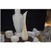 Image 3 : VINTAGE WHITE GLAZED PORCELAIN HEXAGONAL CANDLE HOLDER, BUTTERFLY DISHES, SHELL DISHES, PORCELAIN BO