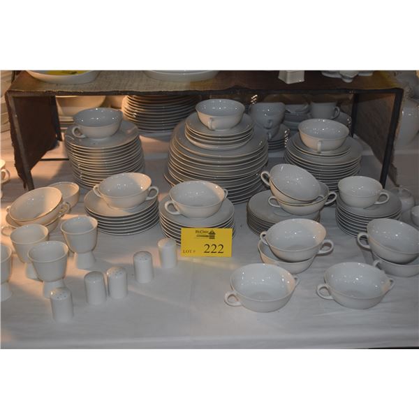 COLLECTION OF VINTAGE PORCELAIN DISHES, CUPS, SAUCERS, BOWLS, TEAPOTS, CREAMER, SUGAR, SALT & PEPPER