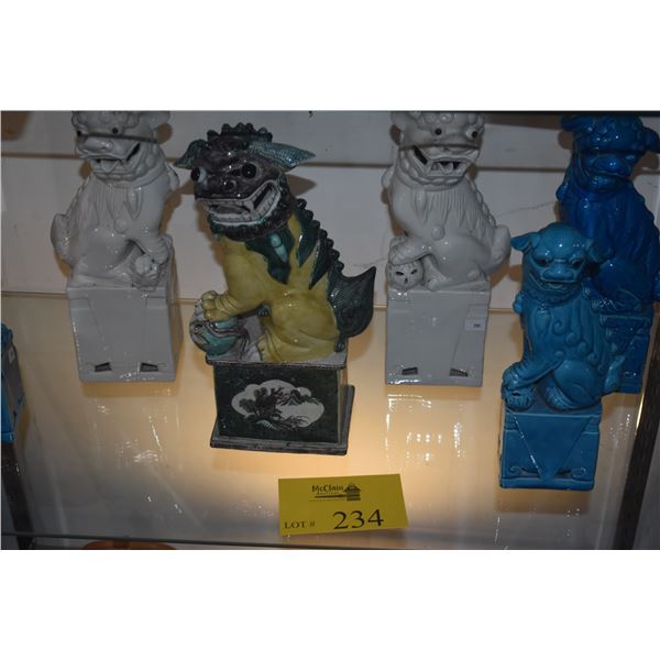 COLLECTION OF PORCELAIN FOO DOGS (6 PCS)