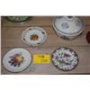 Image 1 : ASSORTED DECORATIVE PLATES & VINTAGE BLUE & WHITE CRANE/PHOENIX COVERED RICE BOWL (6 PCS)