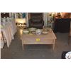 Image 2 : LIGHT WOOD COFFEE TABLE W/2 DRAWERS (33" X 44" X 18")