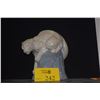 Image 1 : VINTAGE 10" CAST MOUNTAIN LION/PUMA FIGURE PERCHED ON A ROCK BY AMERICAN ARTIST JOSEPH LORKOWSKI BOU