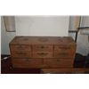 Image 2 : 8 DRAWER WOOD CABINET W/BRASS EMBELLISHMENTS (25" X 11" X 8 1/2")