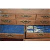Image 6 : 8 DRAWER WOOD CABINET W/BRASS EMBELLISHMENTS (25" X 11" X 8 1/2")