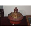 Image 3 : CHINESE RED WOOD STORAGE BASKET