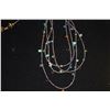 Image 2 : DESIGNER NECKLACES W/VARIOUS SEMI-PRECIOUS STONES (4 PCS)