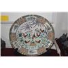 Image 2 : 13" CHINESE PUNCHBOWL, ROOSTER CHARGER & 2 SMALL PLATES, FAMILLE ROSE PATTERN (1 W/STAND) (4 PCS)