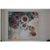 Image 1 : FRAMED ABSTRACT FLORAL OIL ON CANVAS; SIGNED LAU CHUN 1977 (45" X 41")