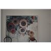 Image 7 : FRAMED ABSTRACT FLORAL OIL ON CANVAS; SIGNED LAU CHUN 1977 (45" X 41")