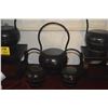 Image 2 : CHINESE BLACK LACQUERED FOOD BASKETS (5 PCS) (DOES NOT INCLUDE STAND)