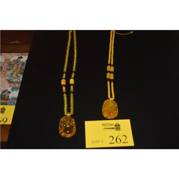 LONG AMBER NECKLACES (2 PCS)