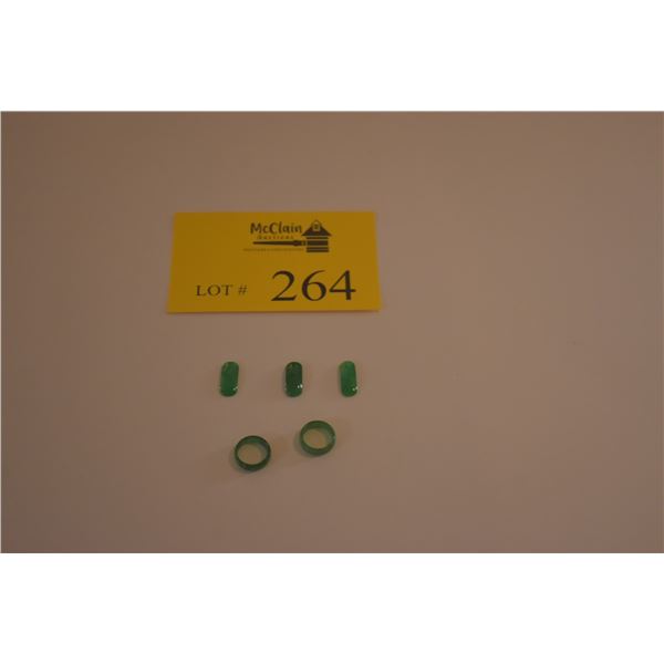 JADEITE LOT (CABOCHON STYLE) (5 PCS) (DOES NOT INCLUDE DISPLAY DISH)