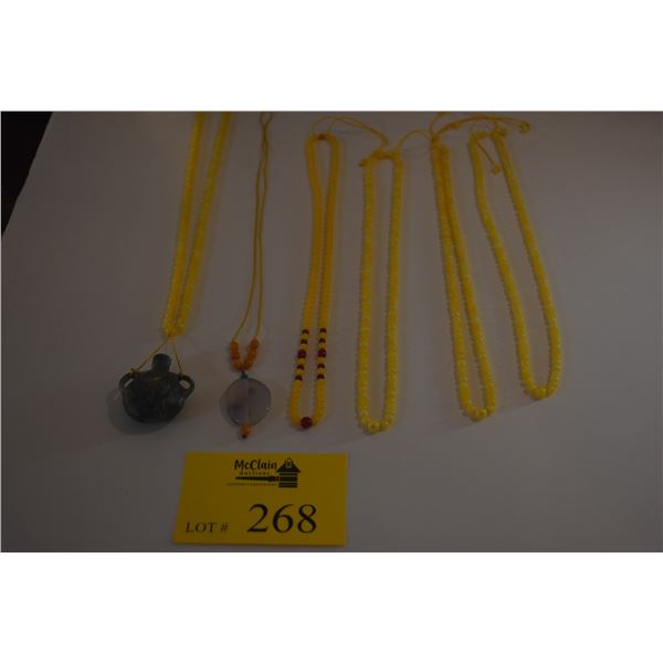 DESIGNER BUTTERSCOTCH AMBER LONG NECKLACES (6 PCS)