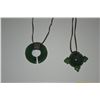 Image 3 : COLLECTION OF GREEN NEPHRITE JADE PENDANTS ON CORDS (4 PCS)