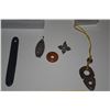 Image 4 : MIXED LOT: CHINESE COLLECTIBLES: FOSSIL, ARCHAIC SHAPES, PI & PENDANTS (9 PCS)